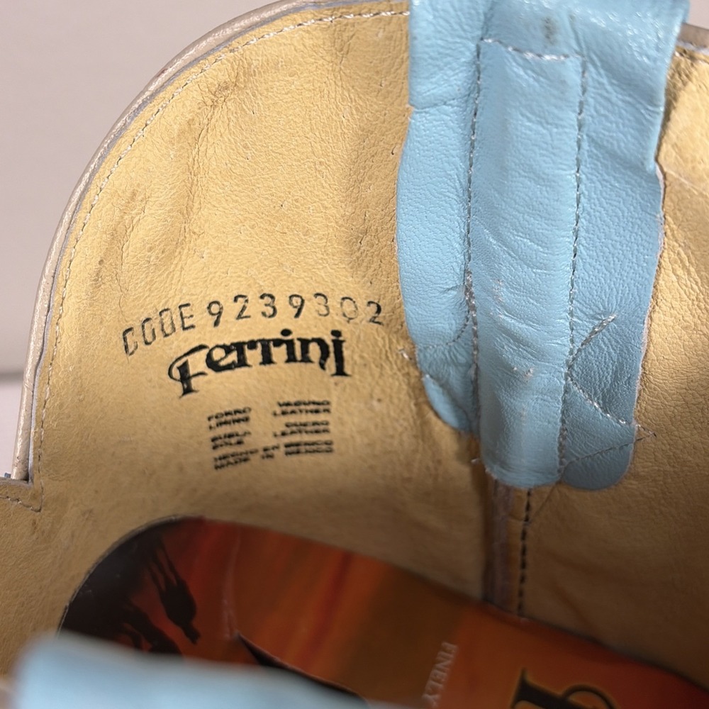 Ferrini Mens Print‎ Cognac Leather Cowboy Boots Style: 9239302080B XCELL - Picture 7 of 15